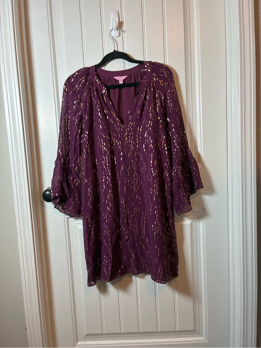 Women’s burgundy Metallic Accent Dress